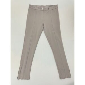 T By Alexander Wang Beige Stretch Cotton Mid Rise Ankle Zip Pants Size Large